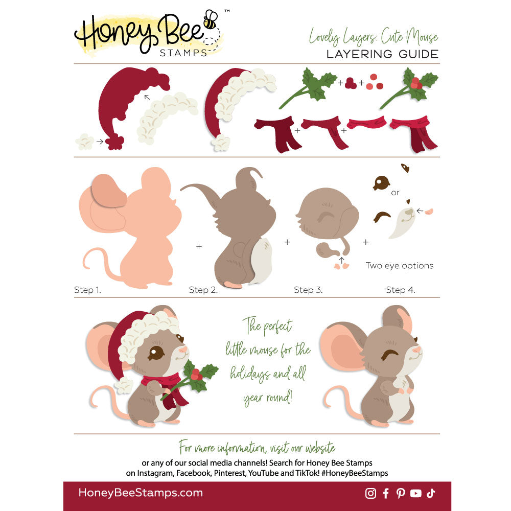 Honey Bee Lovely Layers Cute Mouse Dies hbds-llmouse Layering Guide