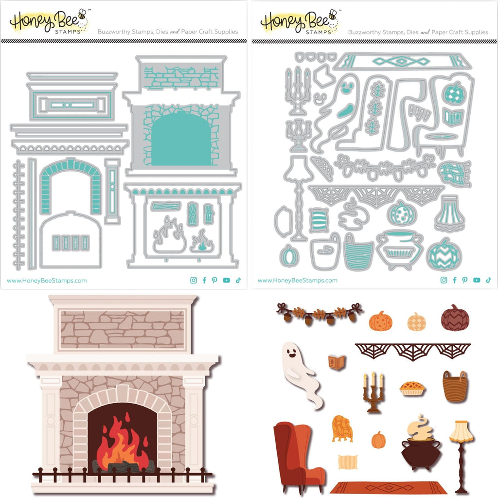 Honey Bee Lovely Layers Fireplace And Falloween Add On Dies Bundle