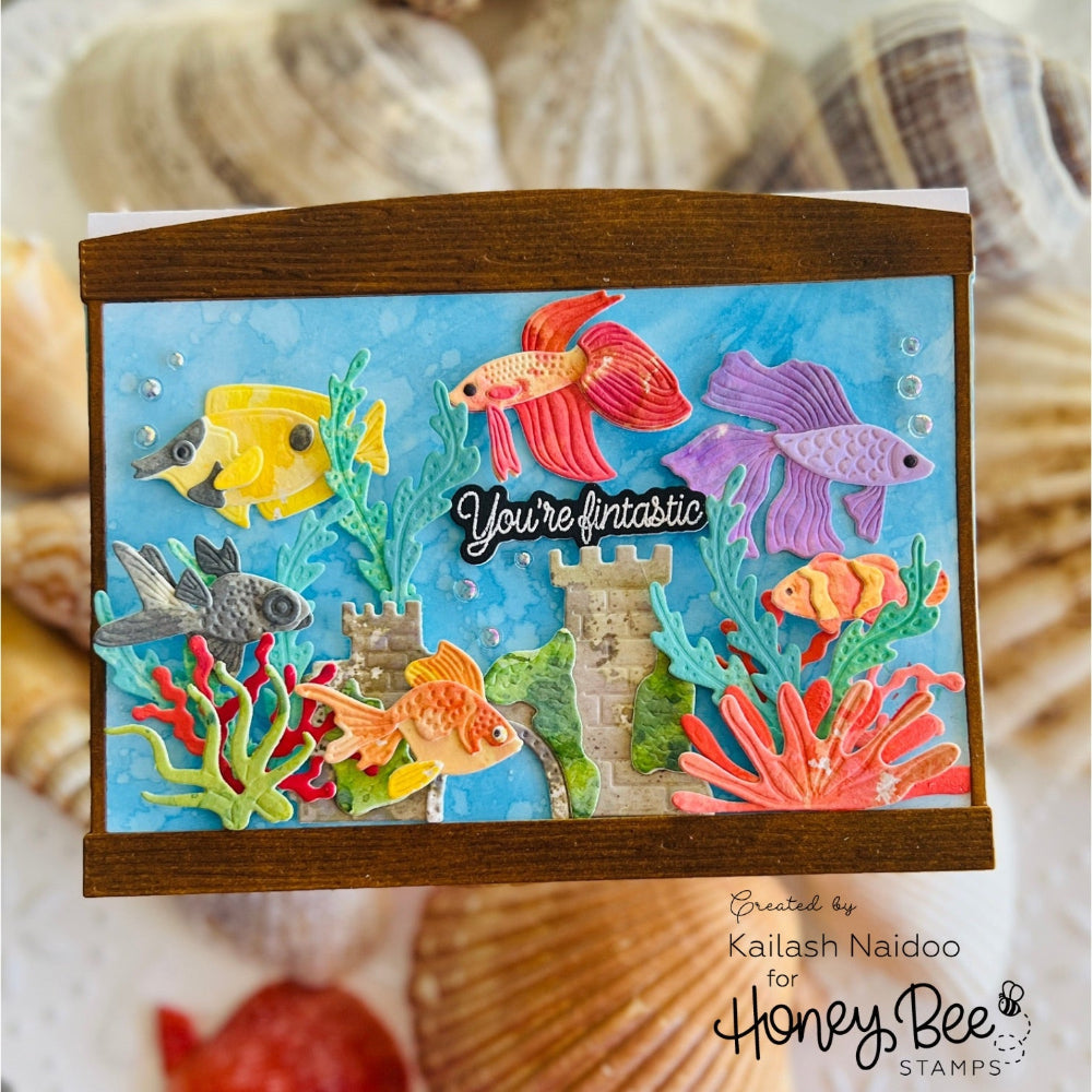 Honey Bee Lovely Layers Fish Dies hbds-llfish Kailash Naidoo Card