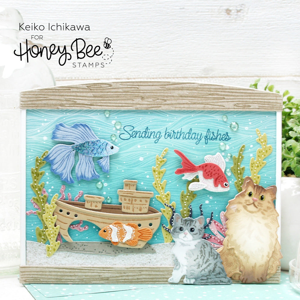 Honey Bee Lovely Layers Fish Dies hbds-llfish Keiko Ichikawa Card