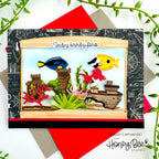 Honey Bee Lovely Layers Fish Dies hbds-llfish Sending Birthday Wishes Card