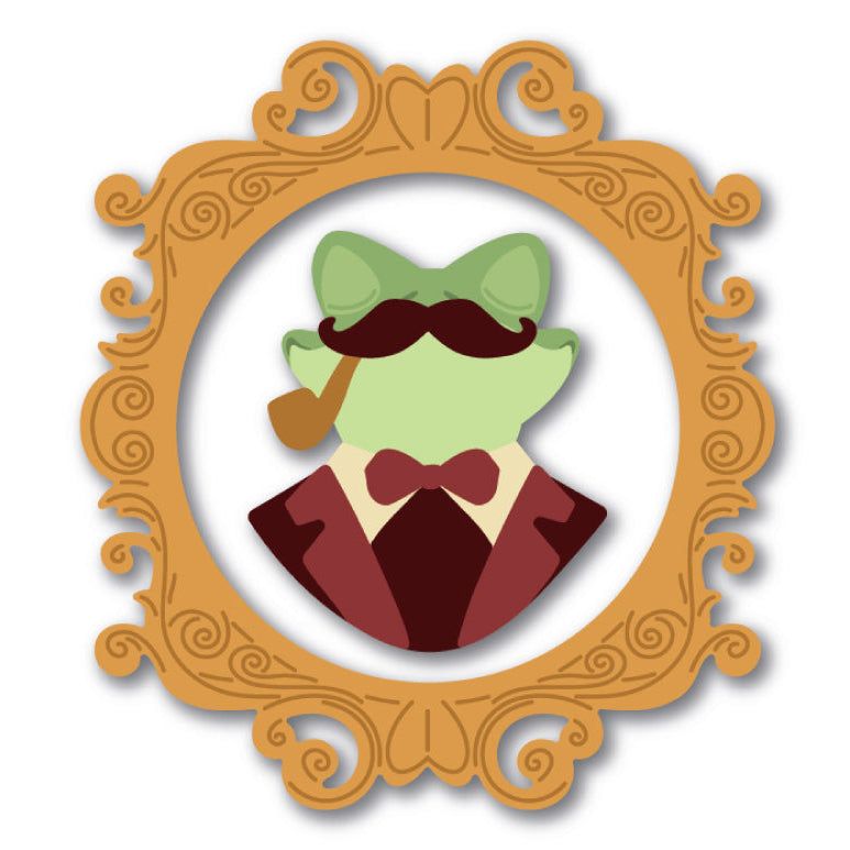 Honey Bee Lovely Layers Gallery Wall Baroque Frames Dies hbds-llgwbf Color Mock Up with Frog in Frame