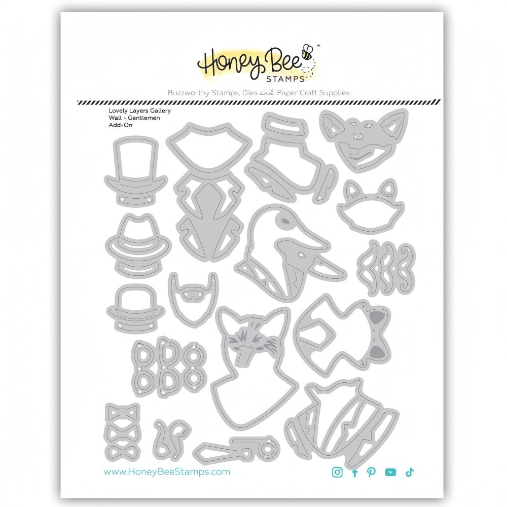 Honey Bee Lovely Layers Gallery Wall Gentlemen Add On Dies hbds-llgalwg