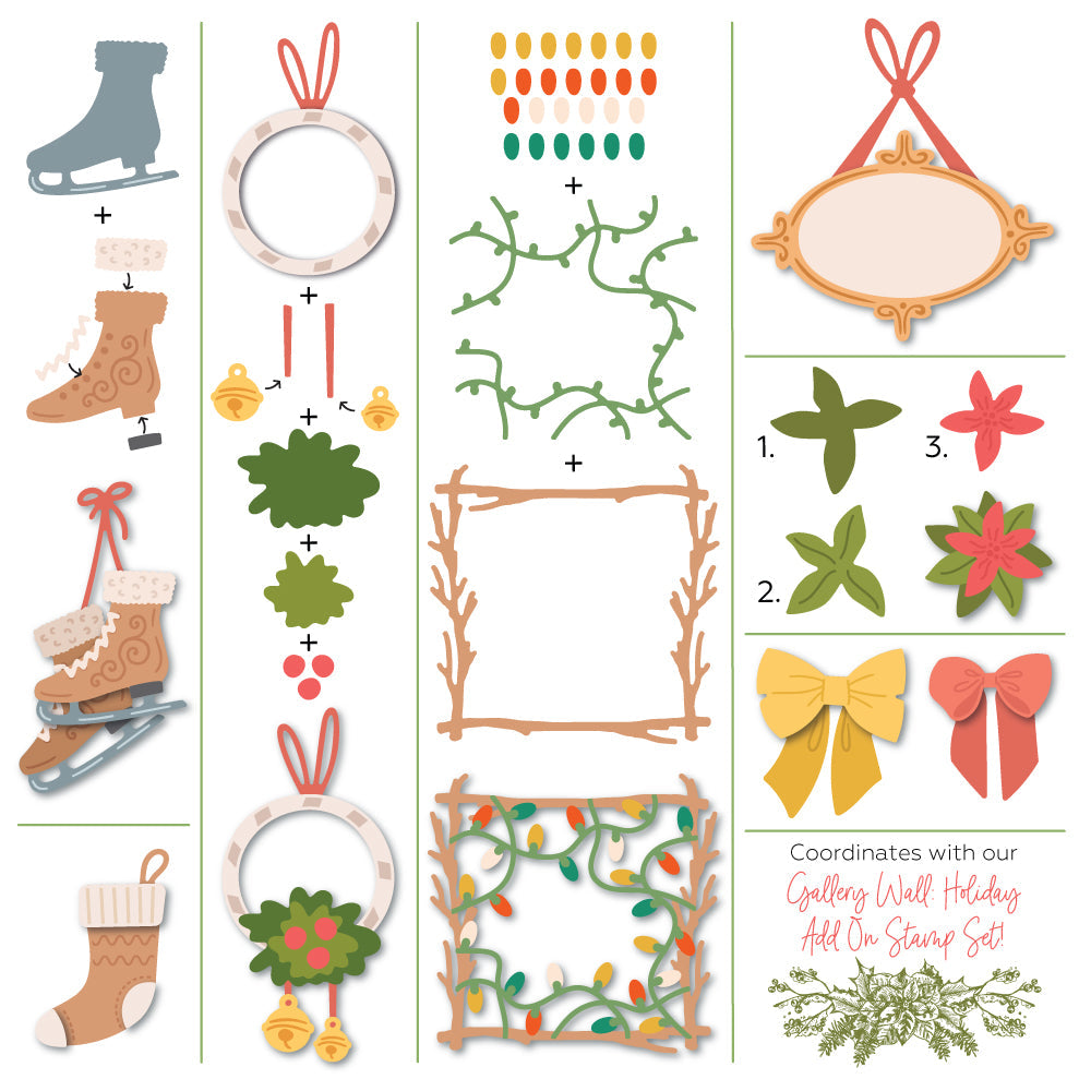 Honey Bee Lovely Layers Gallery Wall Holiday Dies hbds-llgwhl Detailed Image