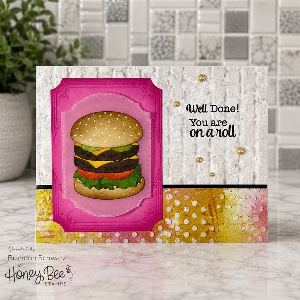Honey Bee Lovely Layers Hamburger Dies hbds-llhmbrg Hamburger Card