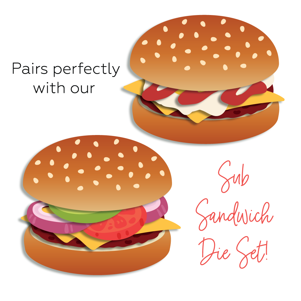 Honey Bee Lovely Layers Hamburger Dies hbds-llhmbrg Sub Sandwich