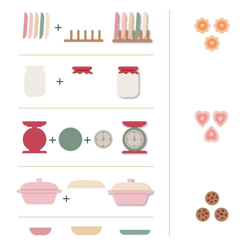 Honey Bee Lovely Layers Hoosier Cabinet And Add-Ons Dies Bundle HBDS-LLHOBKLL Mock Up with Cookies Building Sheet