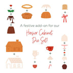 Honey Bee Lovely Layers Hoosier Cabinet And Add-Ons Dies Bundle HBDS-LLHOHOLLL Mock Up with Holiday Decor Building Directions