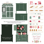 Honey Bee Lovely Layers Hoosier Cabinet And Add-Ons Dies Bundle HBDS-LLHOOCLL Building Mock Up with Dishes