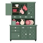 Honey Bee Lovely Layers Hoosier Cabinet And Add-Ons Dies Bundle HBDS-LLHOOCLL Mock Up with Dishes