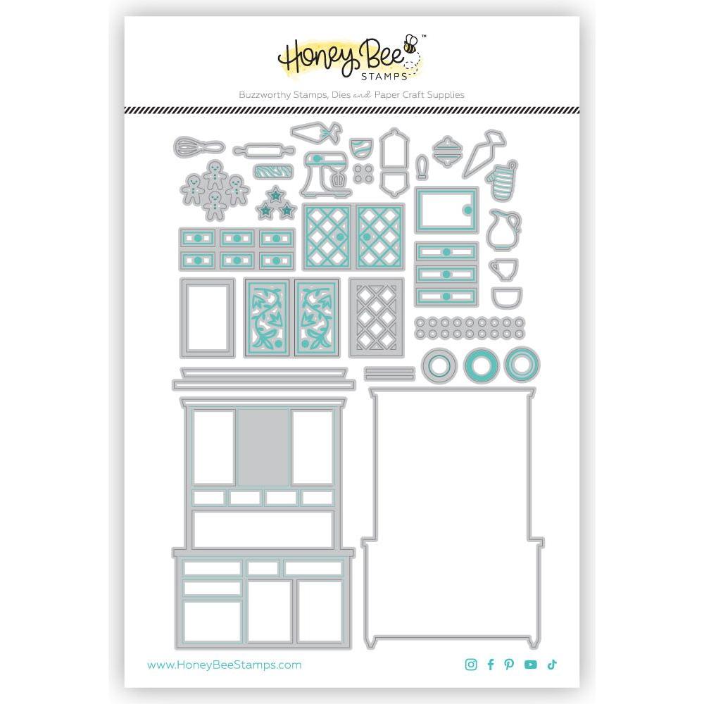Honey Bee Lovely Layers Hoosier Cabinet And Add-Ons Dies Bundle HBDS-LLHOOC in Package