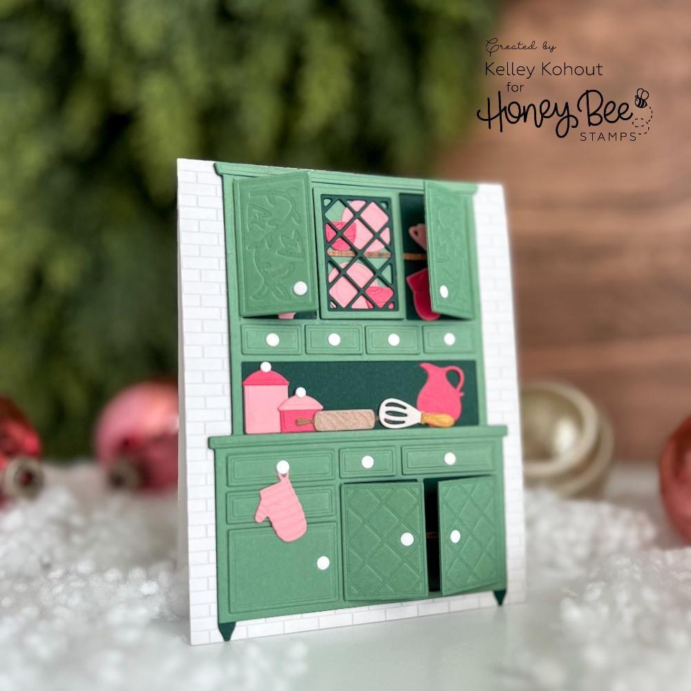 Honey Bee Lovely Layers Hoosier Cabinet Dies hbds-llhooc Christmas Kitchen Card | color-code:ALT02