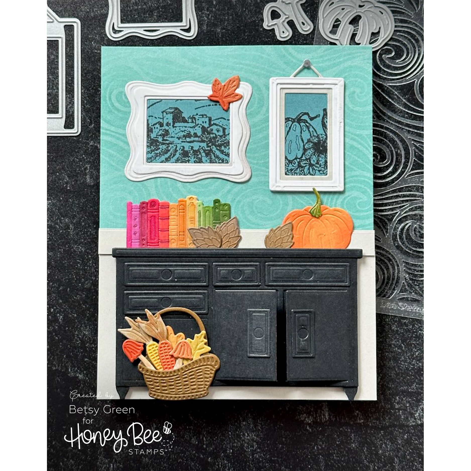 Honey Bee Lovely Layers Hoosier Cabinet Fall Add On Dies hbds-llhcfal Picture Frames Card