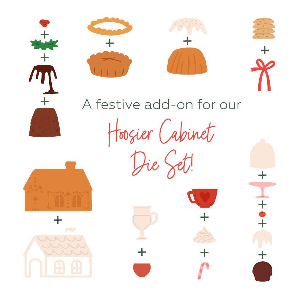 Honey Bee Lovely Layers Hoosier Cabinet Holiday Add-On Dies hbds-llhohol