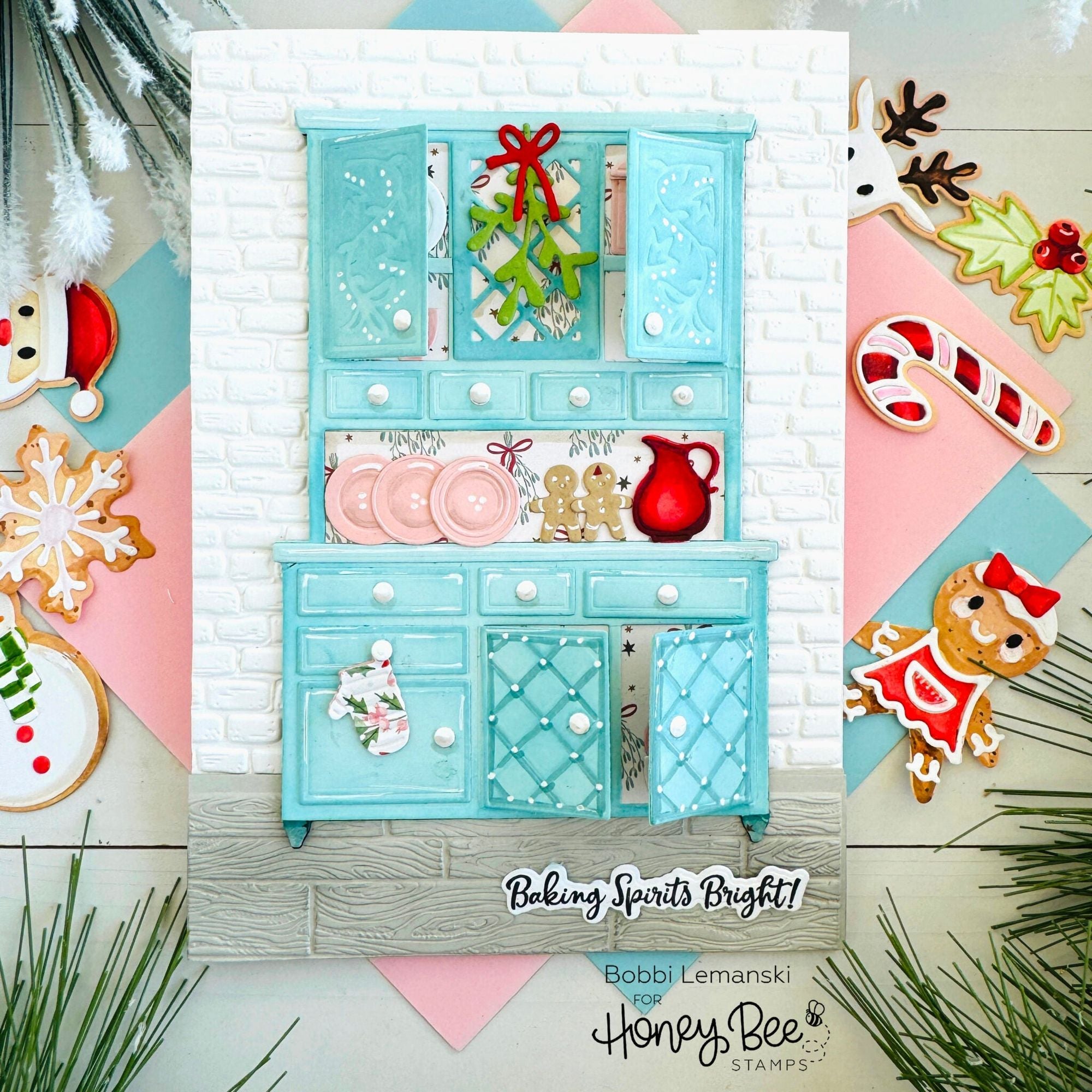 Honey Bee Lovely Layers Hoosier Cabinet Holiday Add-On Dies hbds-llhohol Christmas Baking Card | color-code:ALT01