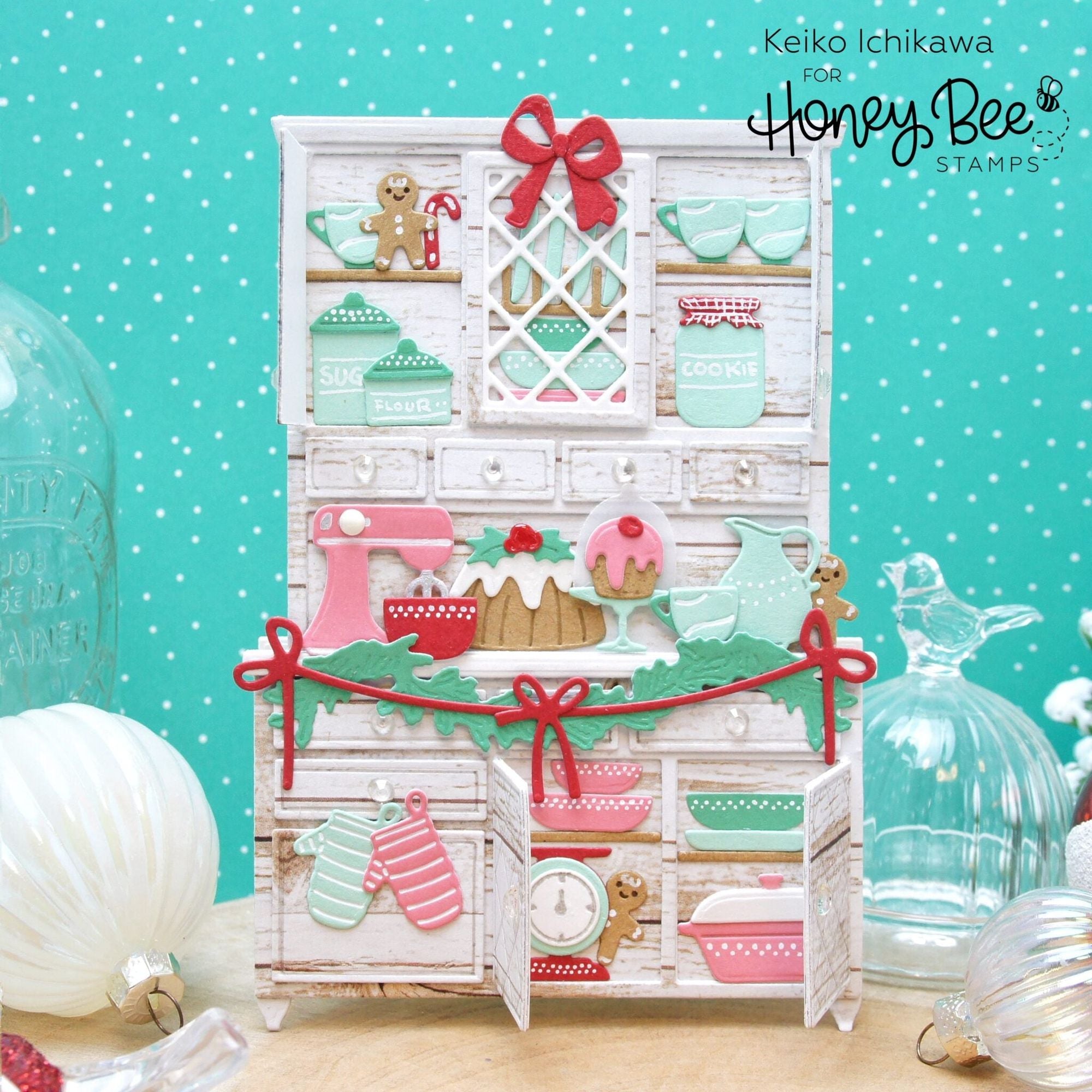 Honey Bee Lovely Layers Hoosier Cabinet Holiday Add-On Dies hbds-llhohol Holiday Cabinet Card | color-code:ALT03