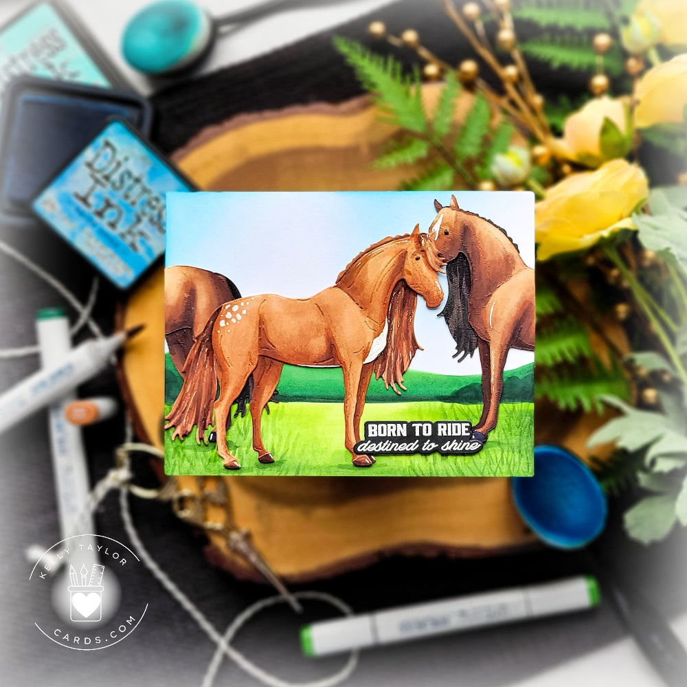 Honey Bee Lovely Layers Horse Dies hbds-llhrs Kelly Taylor Card