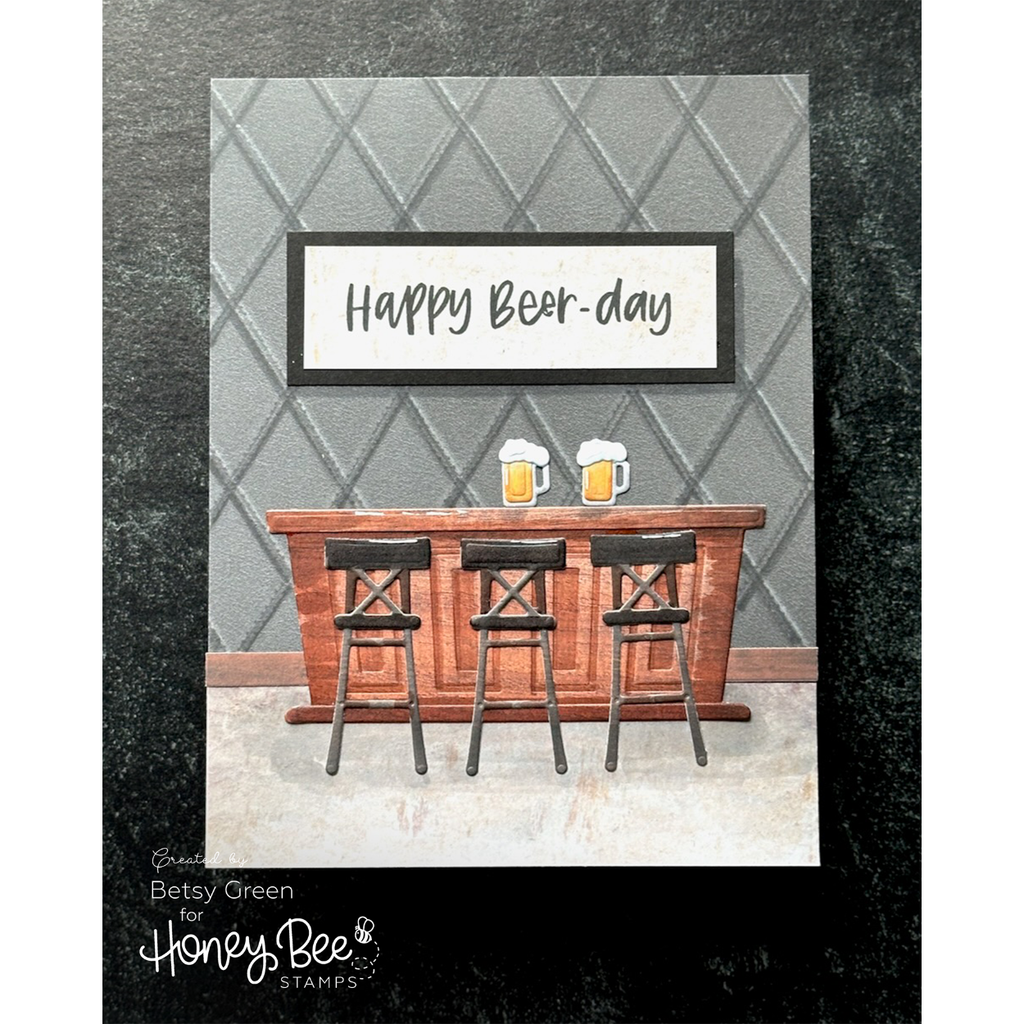 Honey Bee Lovely Layers Mancave Dies hbds-llmncve Masculine Beer Card