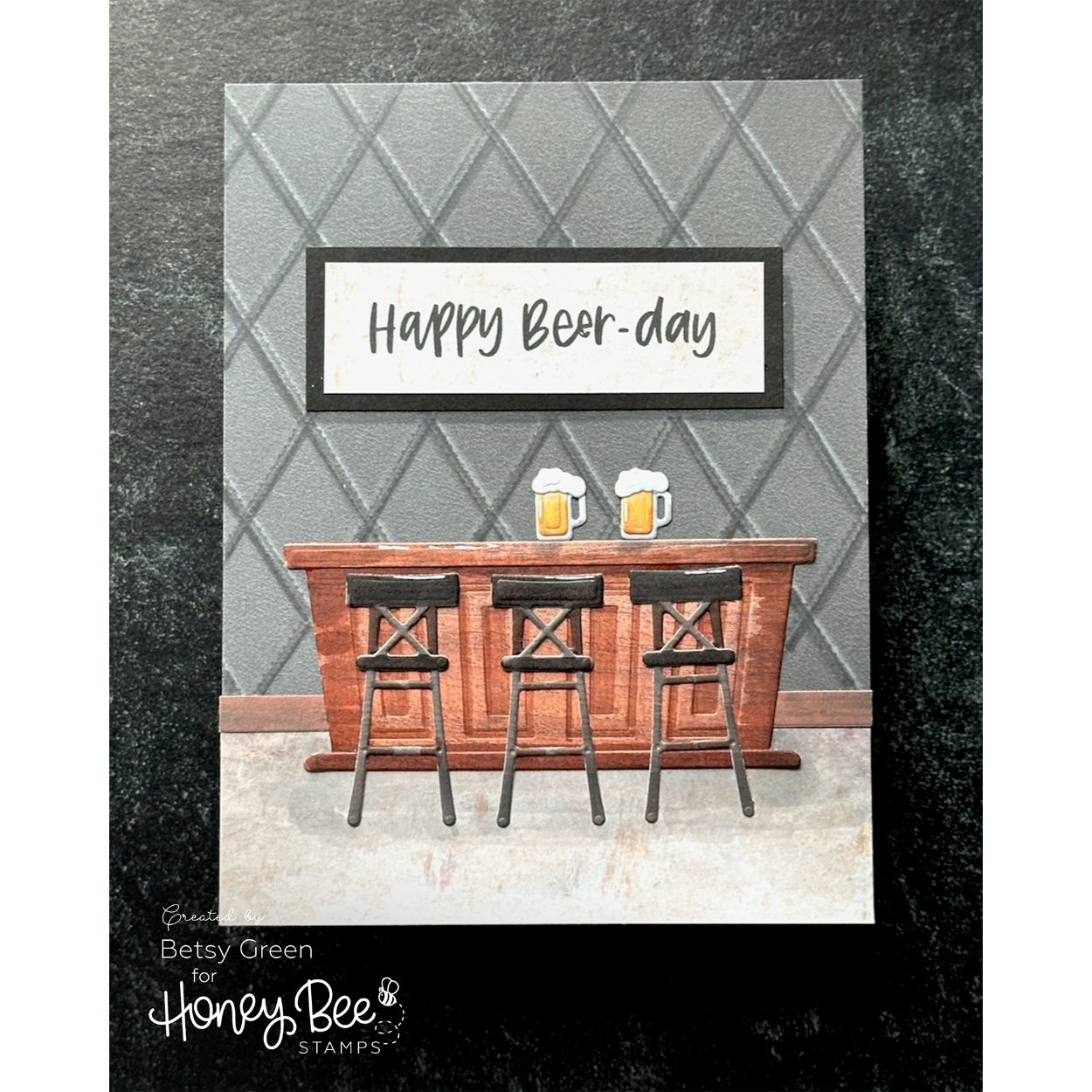 Honey Bee Lovely Layers Mancave Dies hbds-llmncve Masculine Beer Card