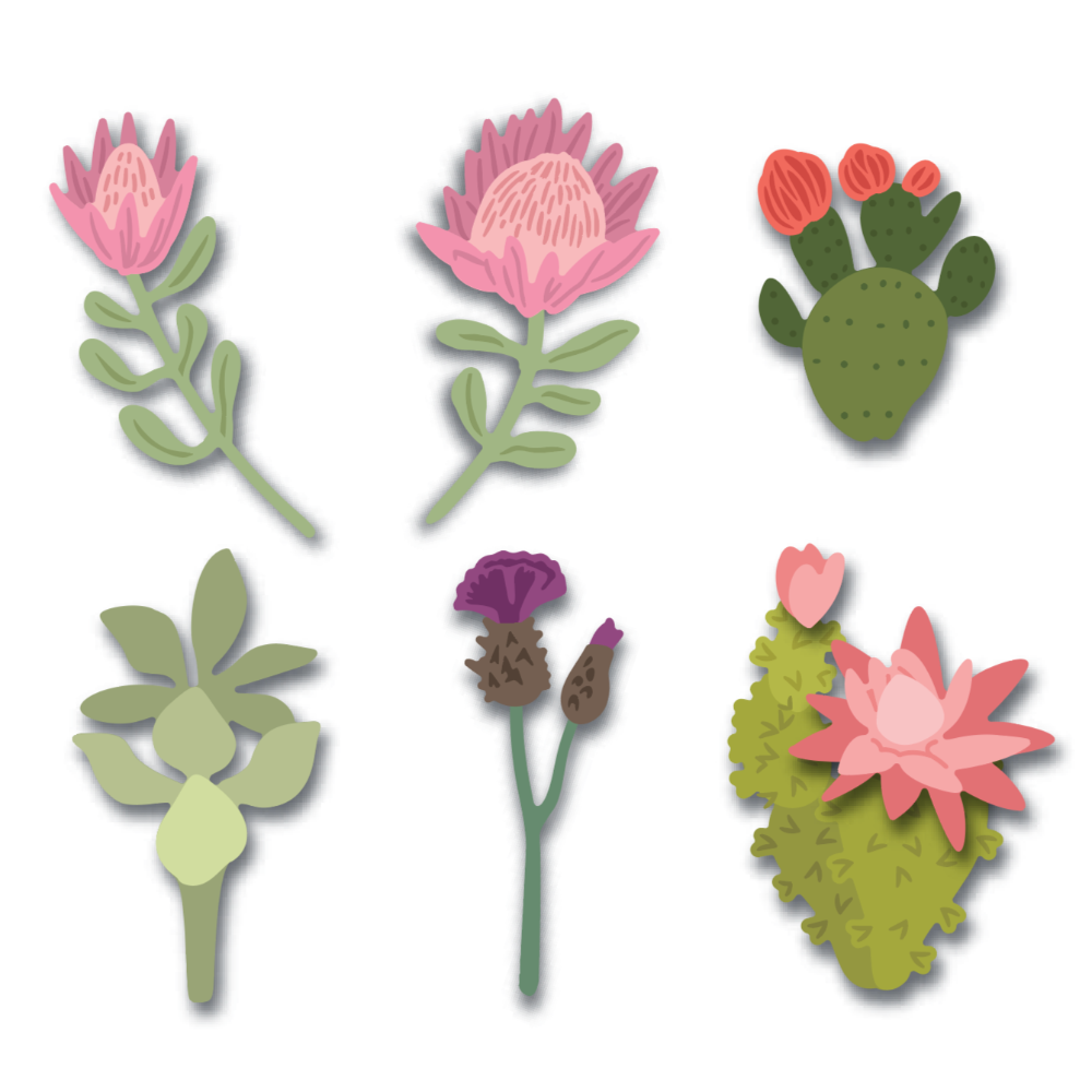 Honey Bee Lovely Layers Mini Desert Blooms Dies hbds-llmdbl
