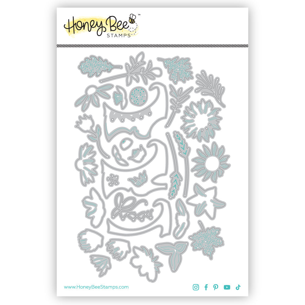 Honey Bee Lovely Layers Mini Fall Florals Dies hbds-llmffl Metal Dies In Pack