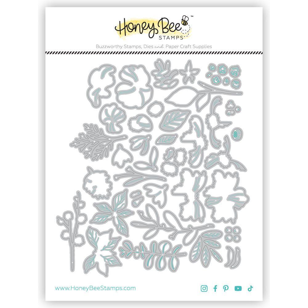 Honey Bee Lovely Layers Mini Holiday Florals Dies hbds-llmhf Detailed Image