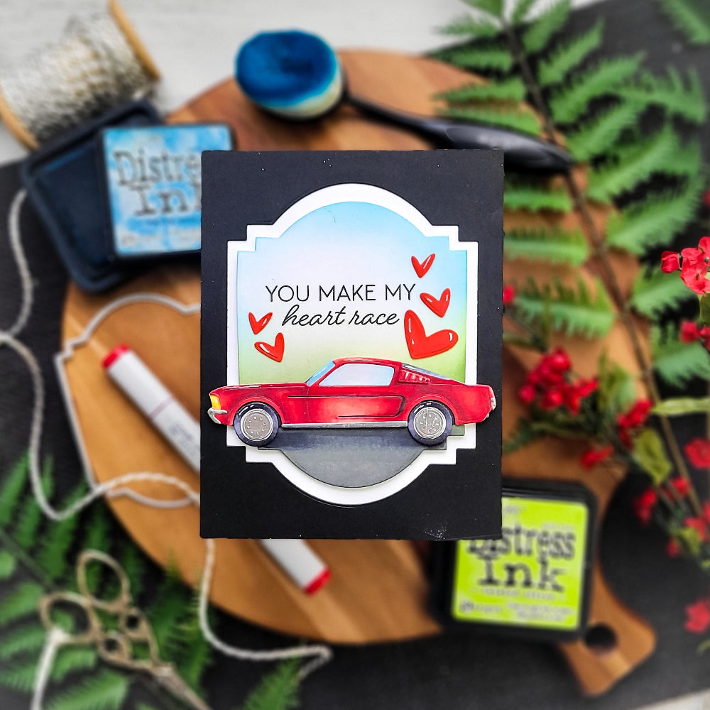 Honey Bee Lovely Layers Muscle Car Dies hbds-llmsclc Masculine Valentine Card