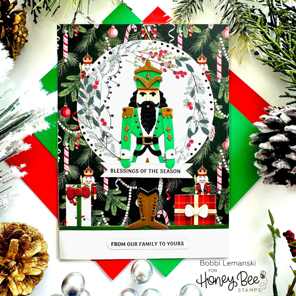 Honey Bee Lovely Layers Nutcracker Dies hbds-llnutcr Blessings Of The Season Card