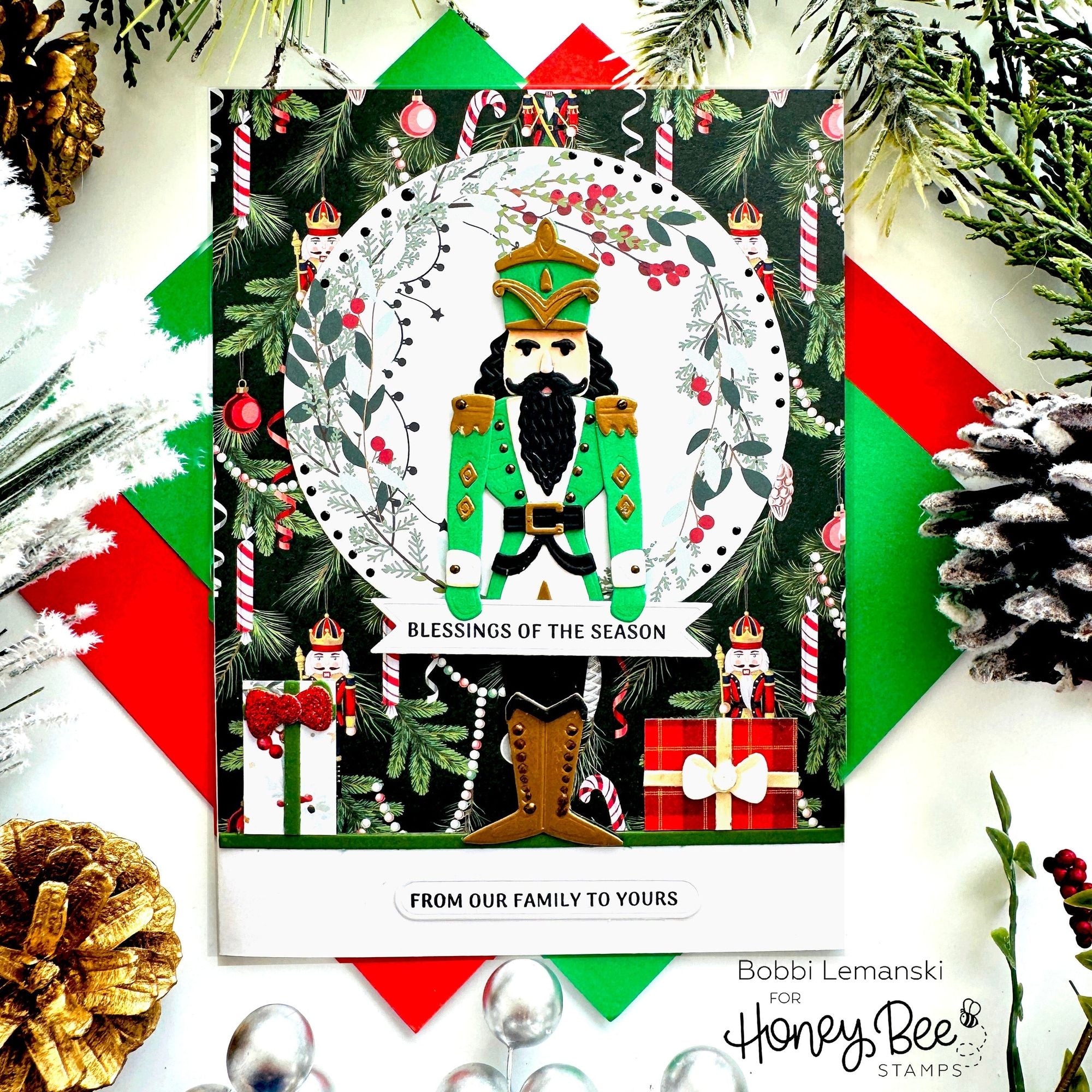 Honey Bee Lovely Layers Nutcracker Dies hbds-llnutcr Blessings Of The Season Card