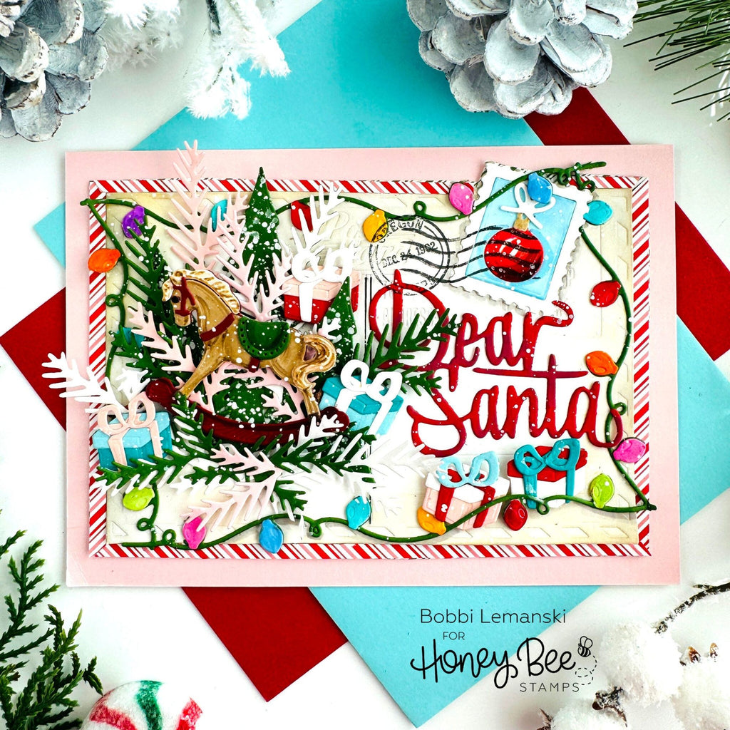 Honey Bee Lovely Layers Old Fashioned Rocking Horse Dies hbds-llofrh Dear Santa Card | color-code:ALT01