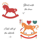 Honey Bee Lovely Layers Old Fashioned Rocking Horse Dies hbds-llofrh Instructions
