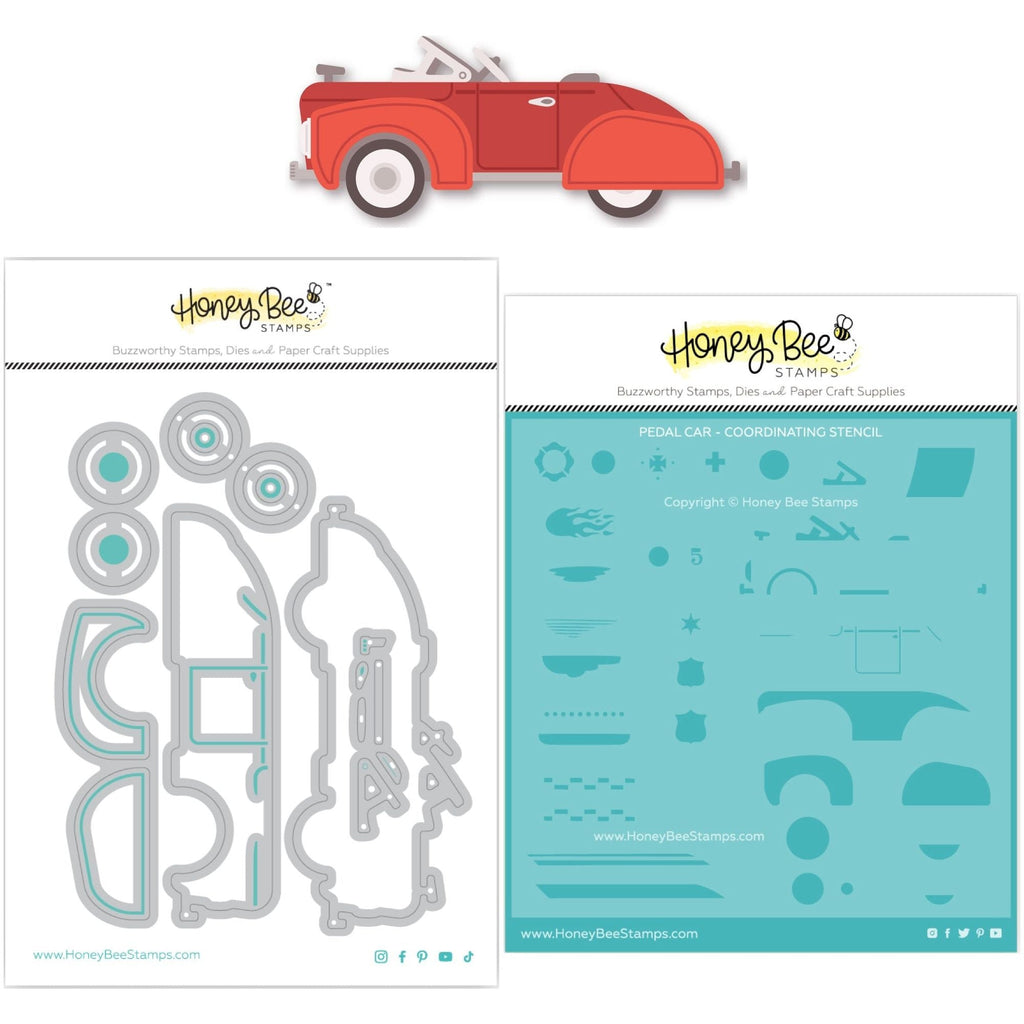 Honey Bee Lovely Layers Pedal Car Dies And Stencils Bundle