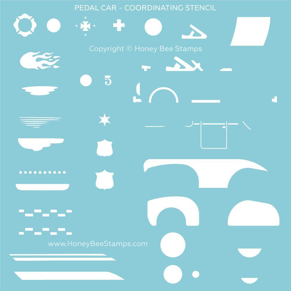 Honey Bee Lovely Layers Pedal Car Dies And Stencils Bundle HBSL-161 Stenciling Options