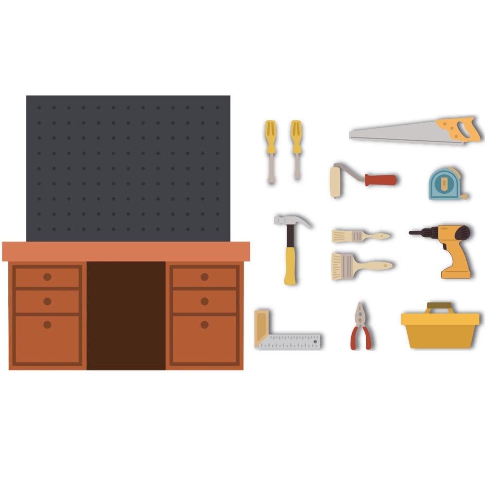 Honey Bee Lovely Layers Pegboard Desk And Garage Tools Dies Bundle