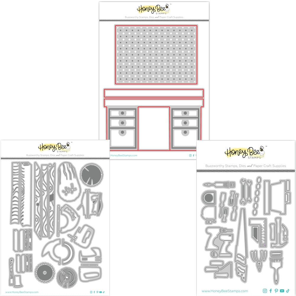 Honey Bee Lovely Layers Pegboard Desk Woodworking And Garage Tool Dies Bundle