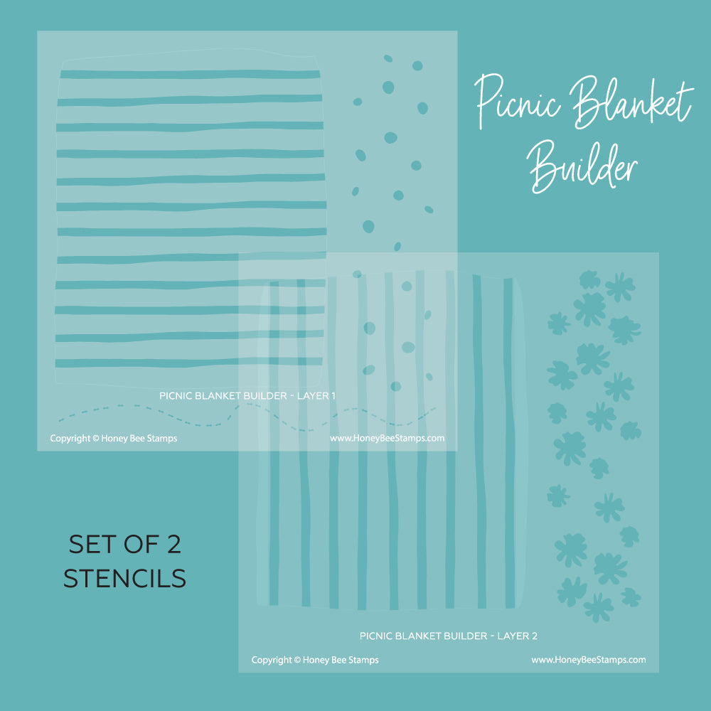 Honey Bee Lovely Layers Perfect Picnic Dies And Picnic Blanket Stencils Bundle Summer Stripes