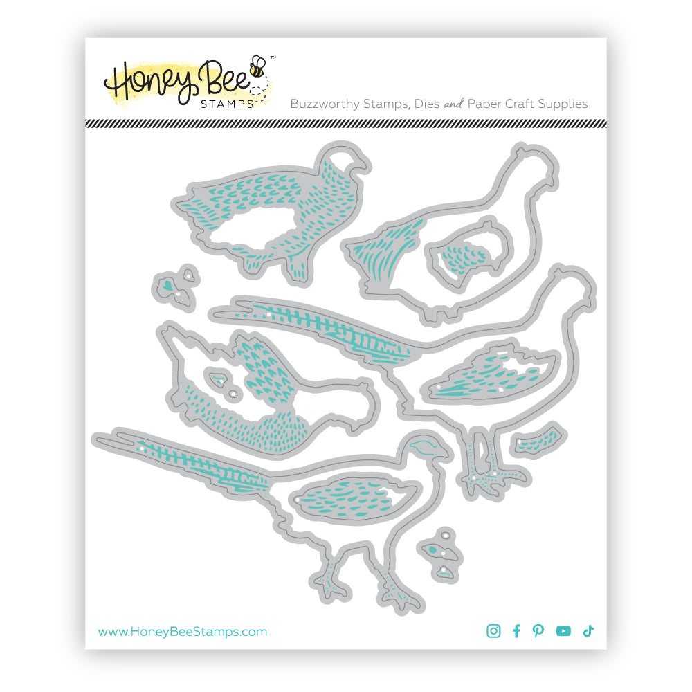 Honey Bee Lovely Layers Pheasant Dies hbds-llphea Metal Outlines in Package