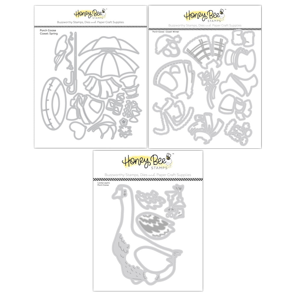 Honey Bee Lovely Layers Porch Goose And Closet Dies Bundle in Packaging