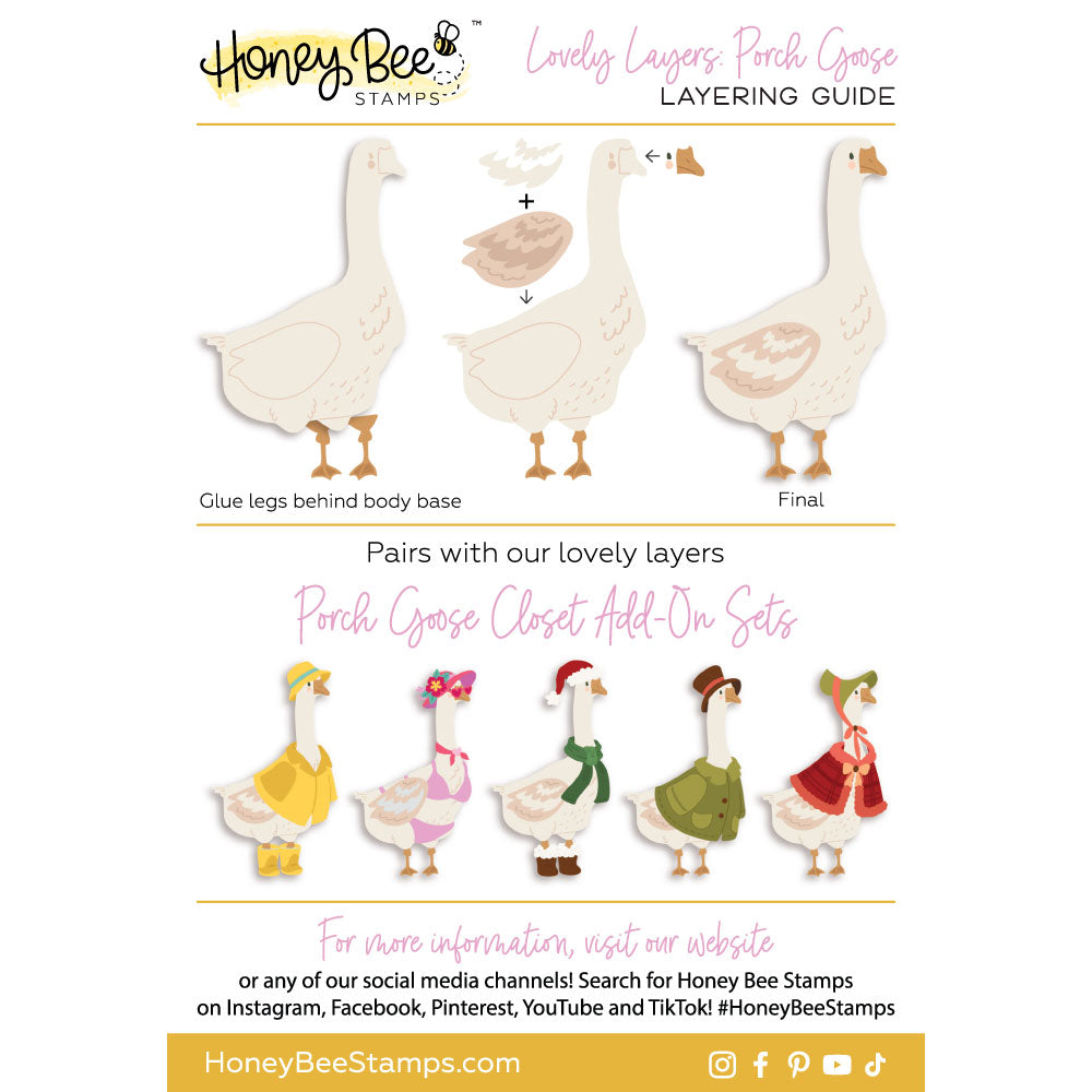 Honey Bee Lovely Layers Porch Goose Dies hbds-llprchg Layering Guide