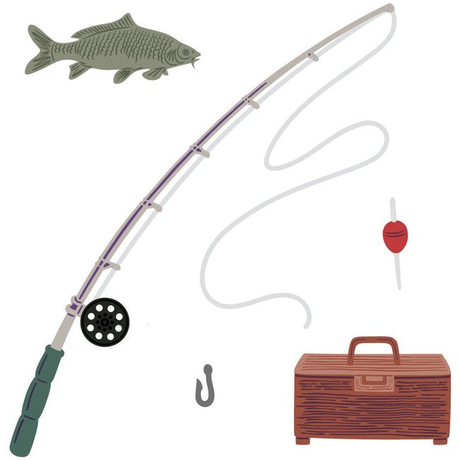 Honey Bee Lovely Layers Rod And Reel Die Set hbds-llrodr