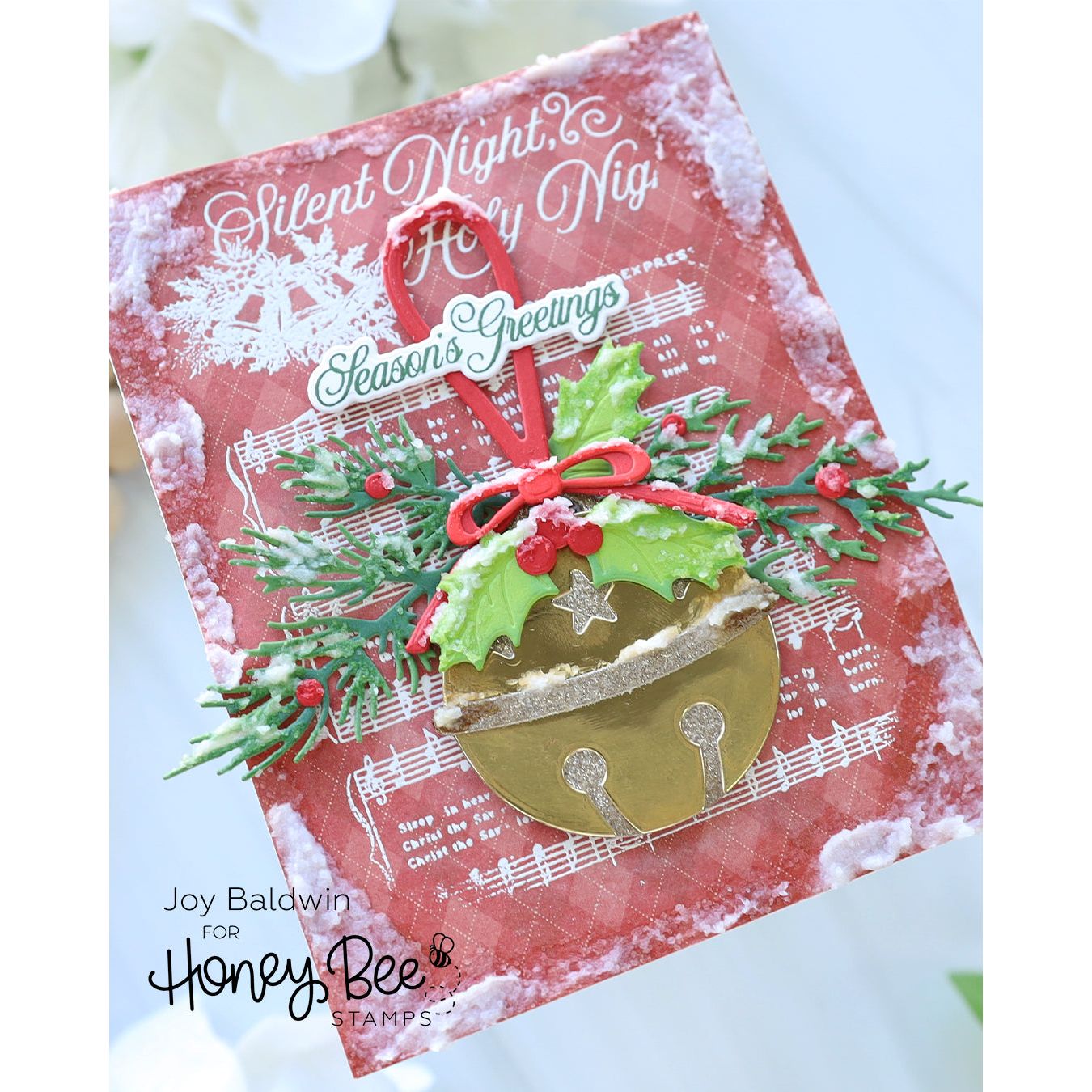 Honey Bee Lovely Layers Sleigh Bell Dies hbds-llslbl Christmas Bell Card
