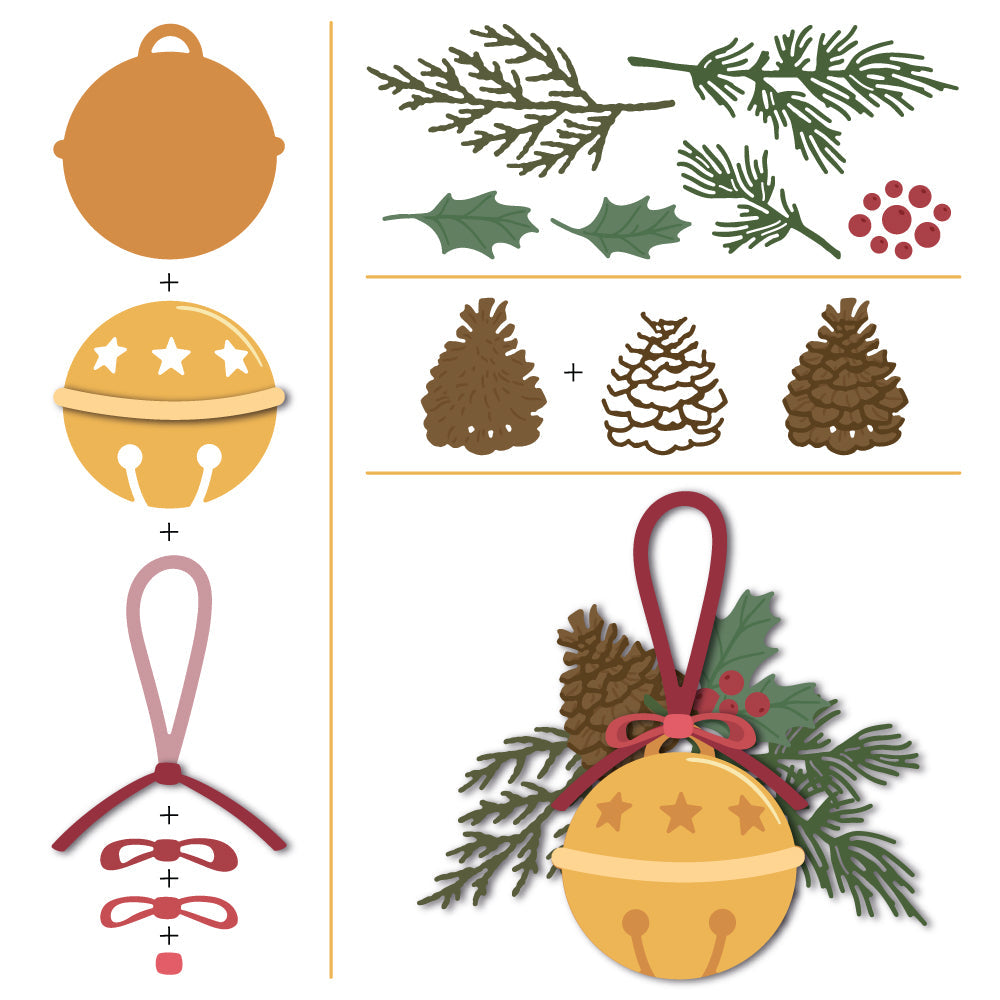 Honey Bee Lovely Layers Sleigh Bell Dies hbds-llslbl Detailed Image
