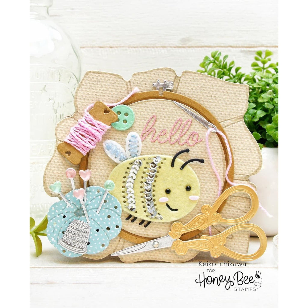 Honey Bee Lovely Layers Stitching Elements Dies hbds-llstche Embroidery Card