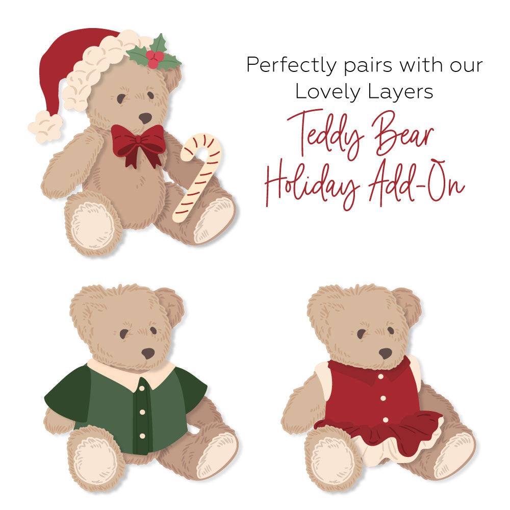 Honey Bee Lovely Layers Teddy Bear Dies hbds-lltdybr Holiday Add On Images