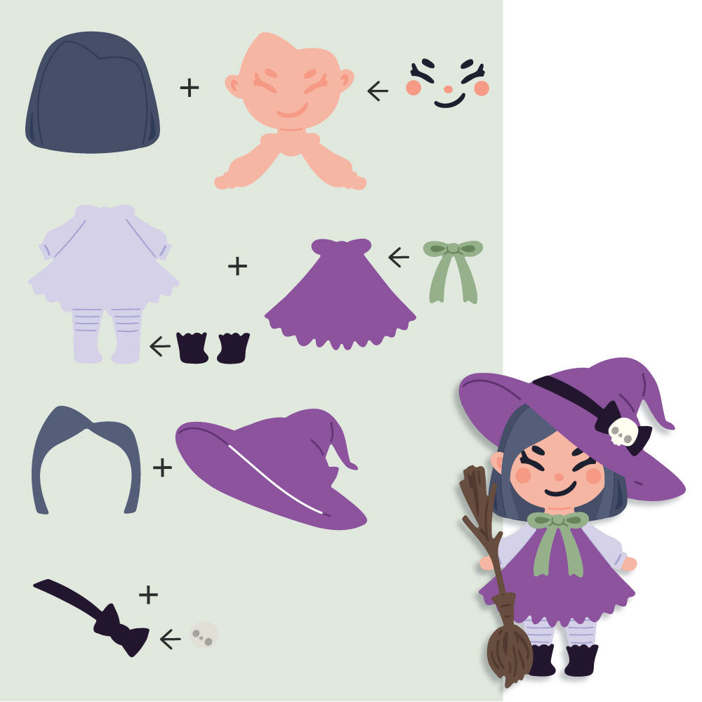 Honey Bee Lovely Layers Trick Or Treat Dies hbds-lltktrt Halloween Witch Costume