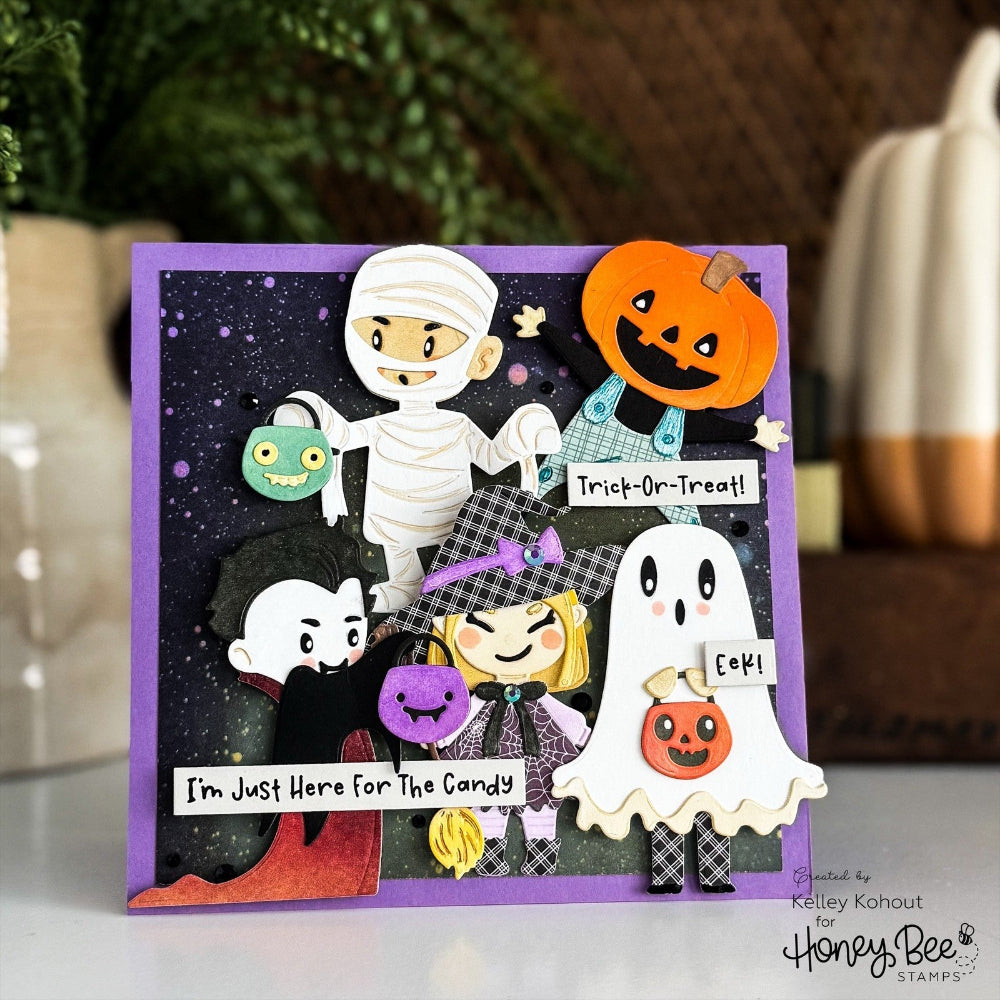 Honey Bee Lovely Layers Trick Or Treat Dies hbds-lltktrt Here For The Candy Card