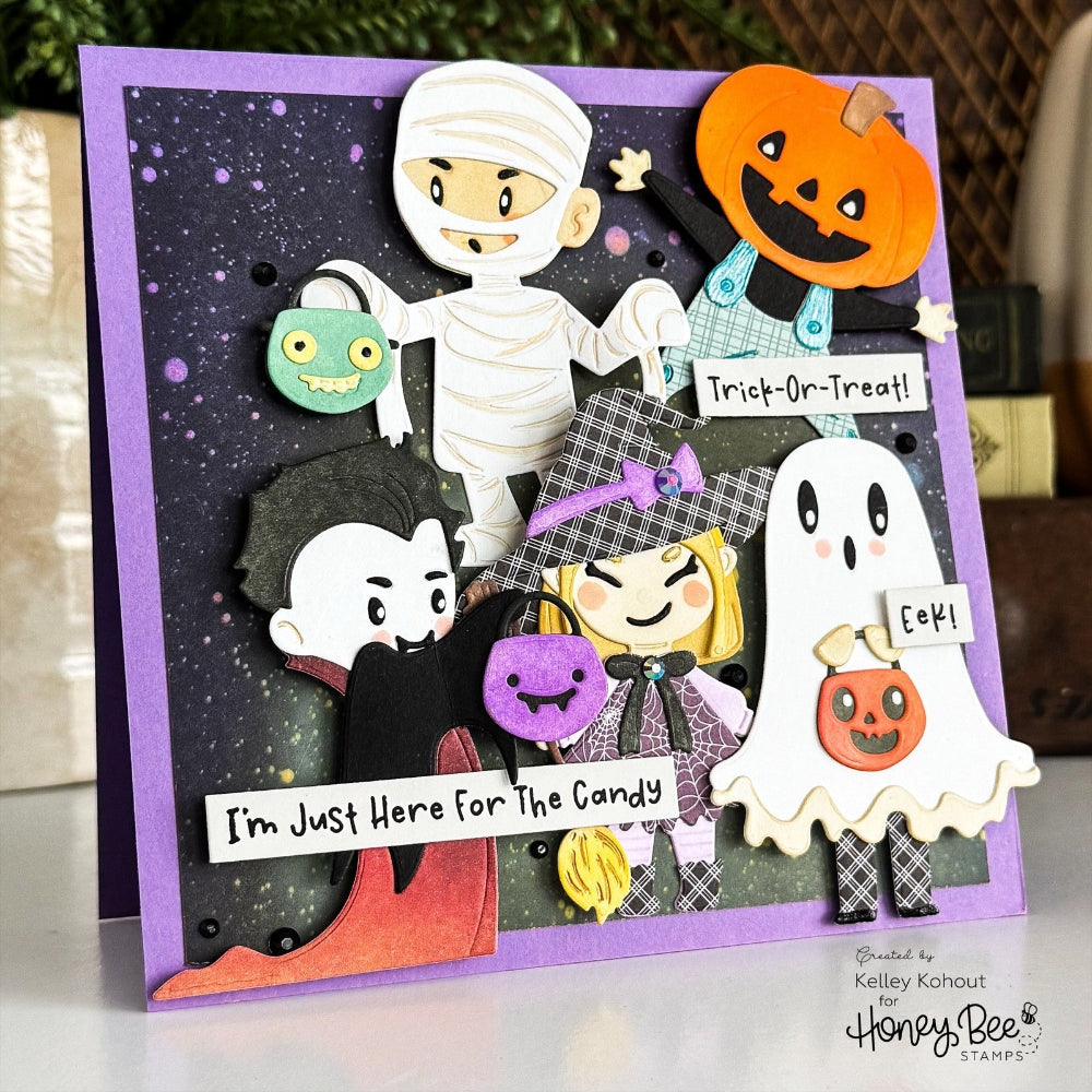 Honey Bee Lovely Layers Trick Or Treat Dies hbds-lltktrt Trick Or Treat Card
