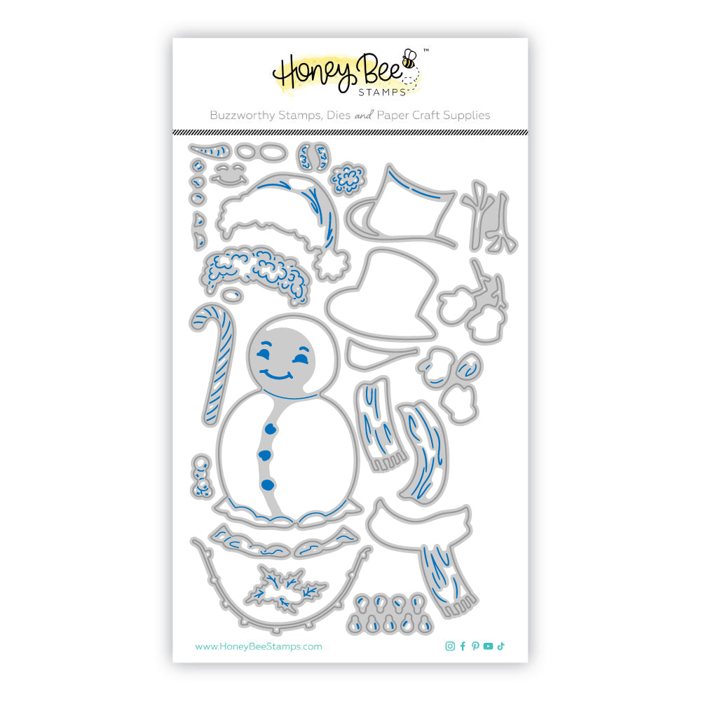 Honey Bee Lovely Layers Vintage Snowman Dies hbds-llsnwm Packaging Image