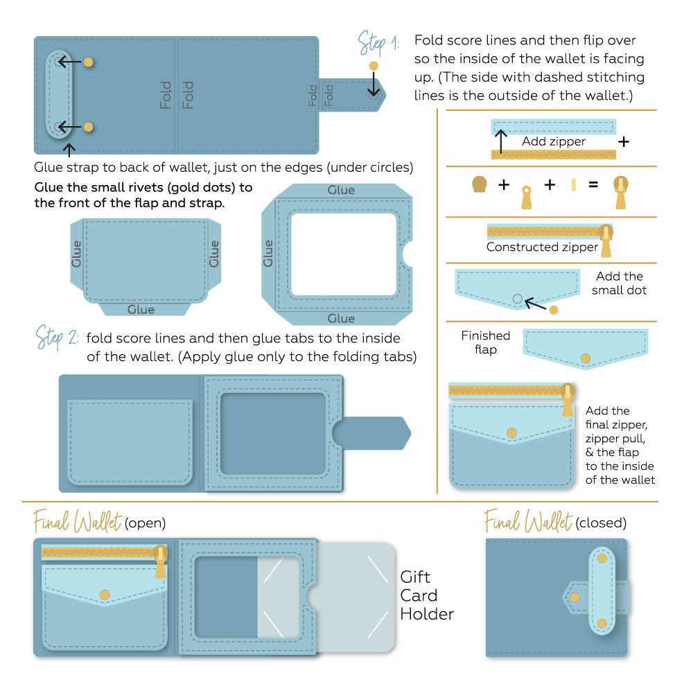 Honey Bee Lovely Layers Wallet Dies hbds-llwallt Instructions Sheet