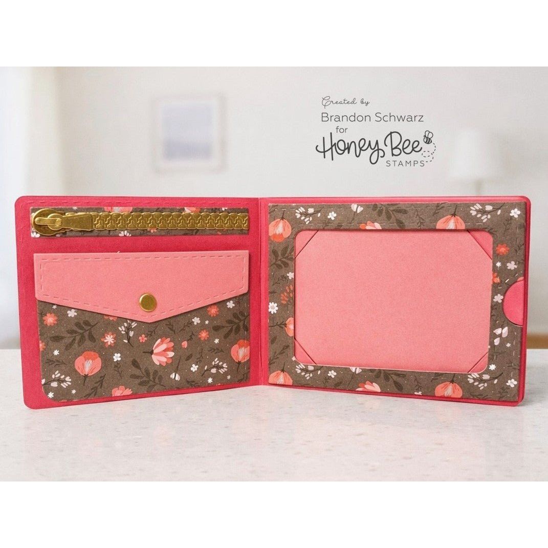 Honey Bee Lovely Layers Wallet Dies hbds-llwallt Pink Floral Design